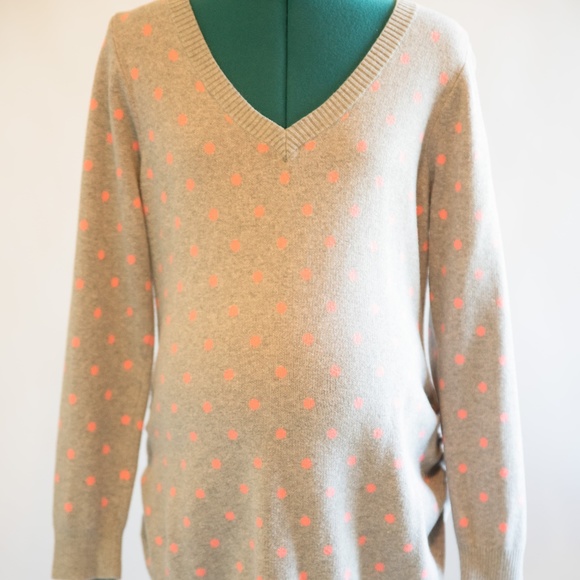 Gray and Pink Polka Dot Maternity Sweater - Picture 1 of 2
